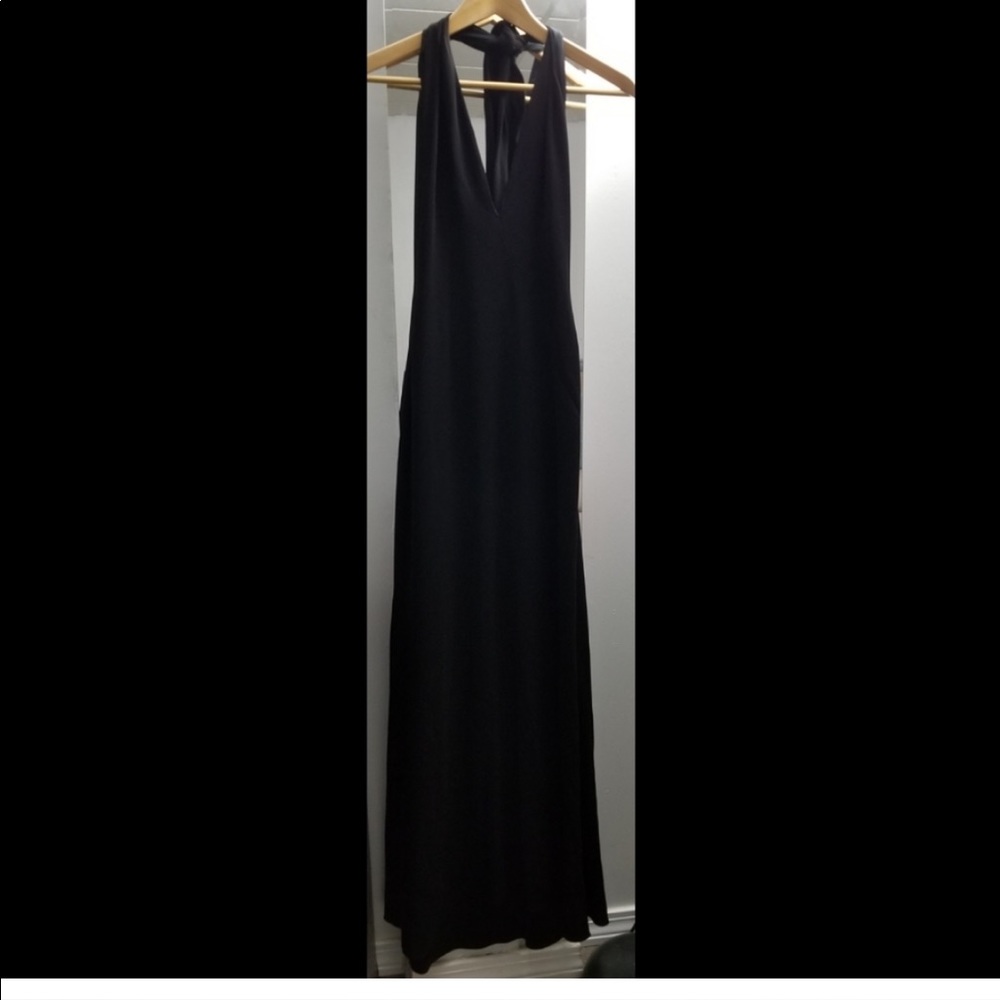 Vintage Elie Tahari Silk Plunge Halter gown XS/2